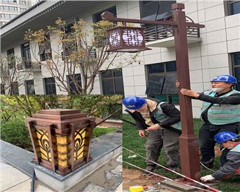 西安小區(qū)庭院燈、柱頭燈項(xiàng)目案例  陜西蘭光路燈廠產(chǎn)品